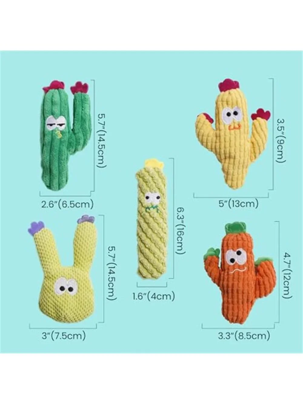 Cactus Catnip Toys, 100% Pure Organic Catnip-Filled Toys Without Cotton